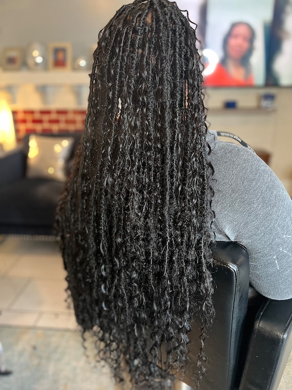 Boho Faux Locs Human Hair Buy Boho Locs Handmade With Human Hair Curls Baja Locs|