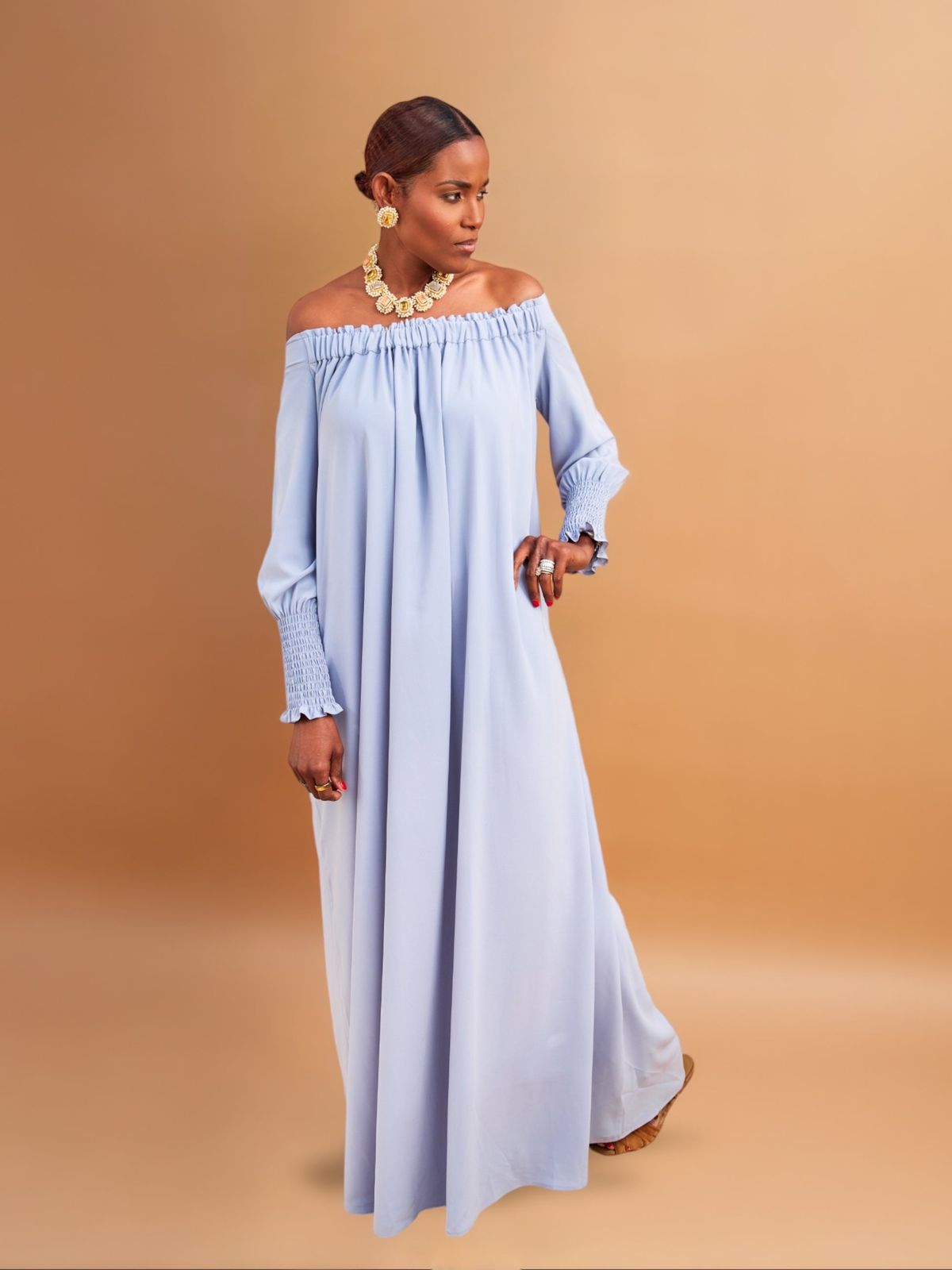 Light Blue Off-Shoulder Maxi Dress: Wearability Light Blue Off-Shoulder Maxi Dress: Wearability — Dresses for Tall Women
