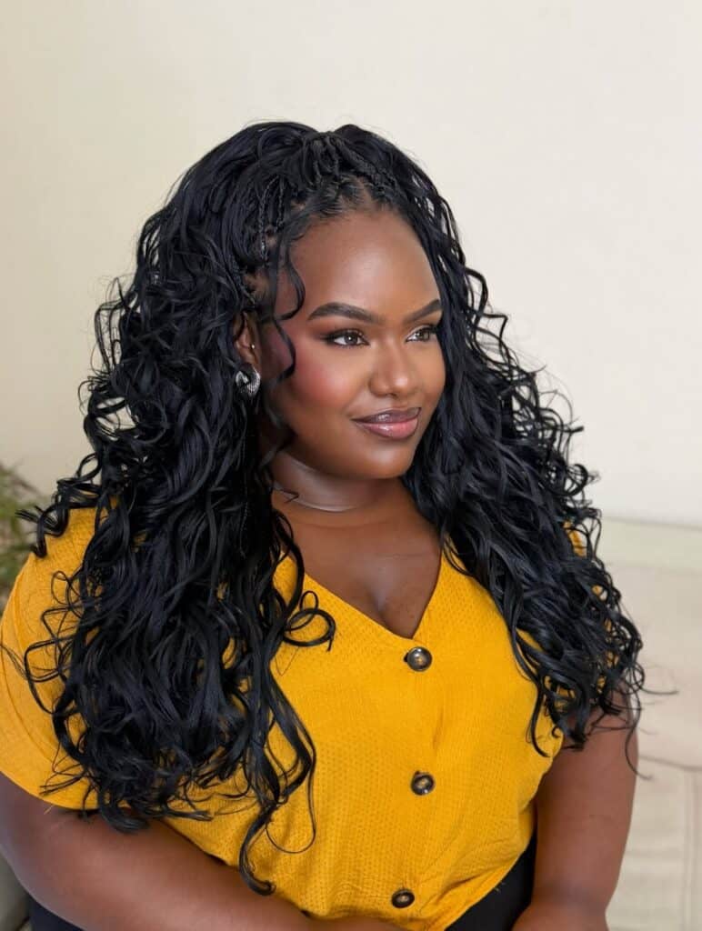 Dense French Braids with Abundant Curls Dense French Braids with Abundant Curls — French Curl Braids