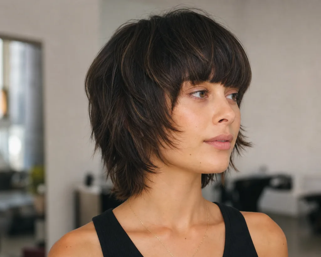 Dark Blonde With Lighter Highlights Textured Dark Blonde Shag — Hairstyles for Short Hair