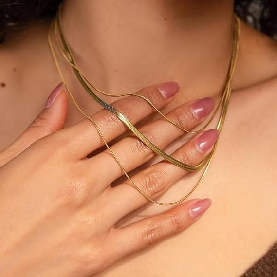 Fine Layered Snake Chains for a Sleek Look — Dainty Gold Necklaces