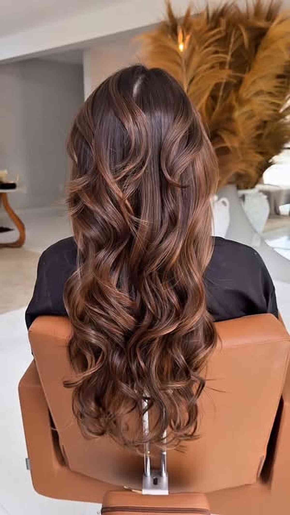 Glossy Back View of Voluminous Waves — Wavy Hairstyles