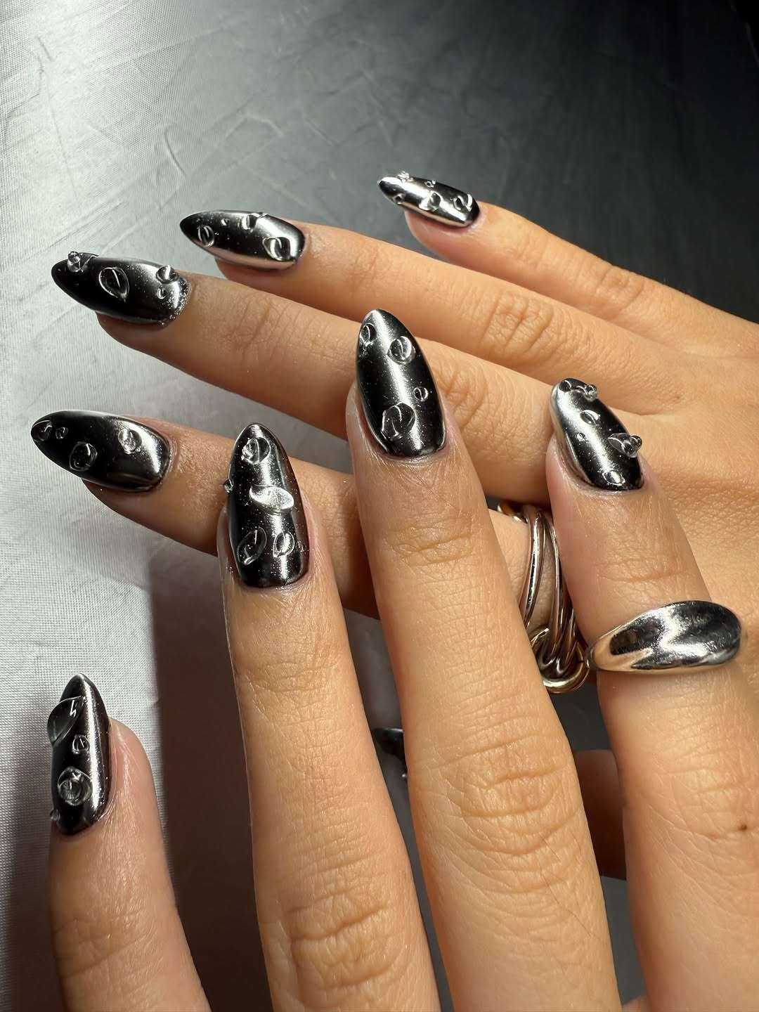 Metallic Glossy Textured Visual Idea Metallic Glossy Textured Visual Idea — Rave Nails