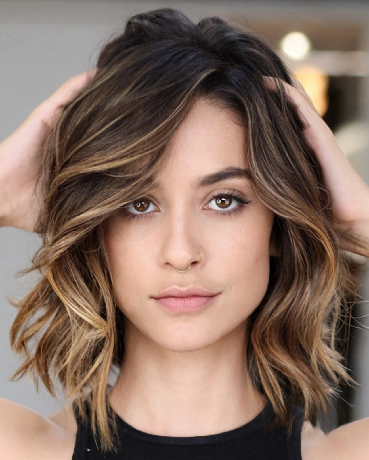 Angled Bob With Textured Waves — Hairstyles for Square Faces