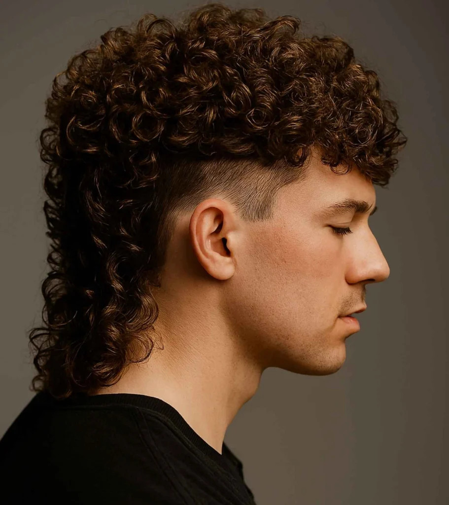 Dark Brown Visual Idea — Curly Hairstyles for Men