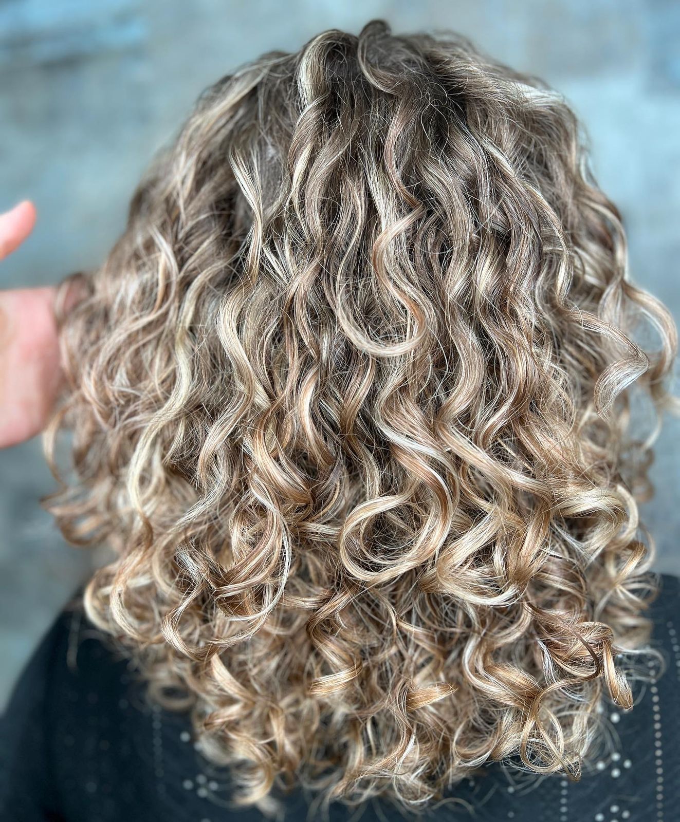 Seamless Blend Of Dark And Light Tones Visual Idea — Balayage Curly Hair