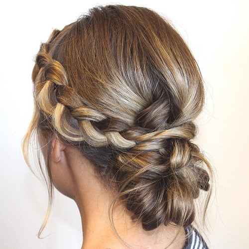 Shoulder Length Visual Idea — Messy Low Bun