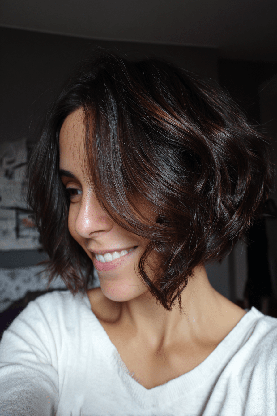 Chin On One Side Above Ear On The Other Visual Idea Chin On One Side Above Ear On The Other Visual Idea — Short Curly Hairstyles