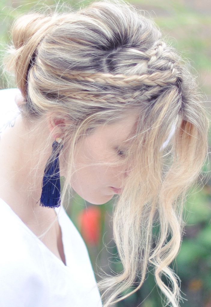 Blonde With Highlights Fine Blonde Braided Bun — Braided Low Bun