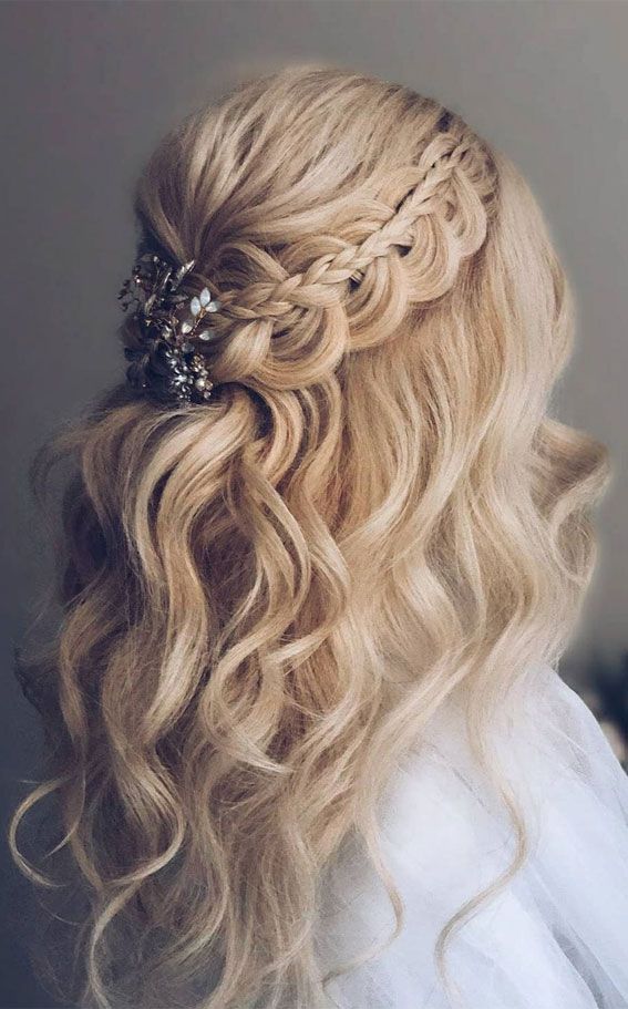 Blonde Half-Up Dutch Braid — Prom Hair Down