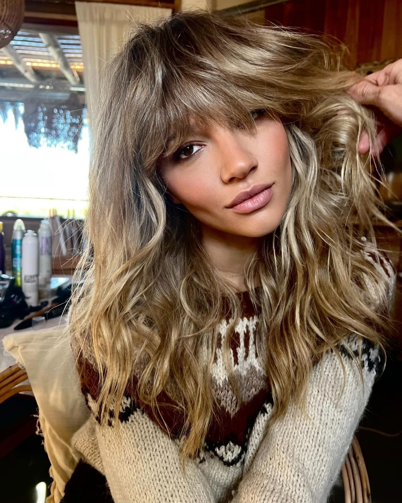 Blonde Layers With Bold Full Fringe Blonde Layers With Bold Full Fringe — 70s Hairstyles