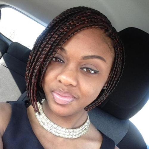Black With Subtle Red Highlights Visual Idea Black With Subtle Red Highlights Visual Idea — Braided Bob