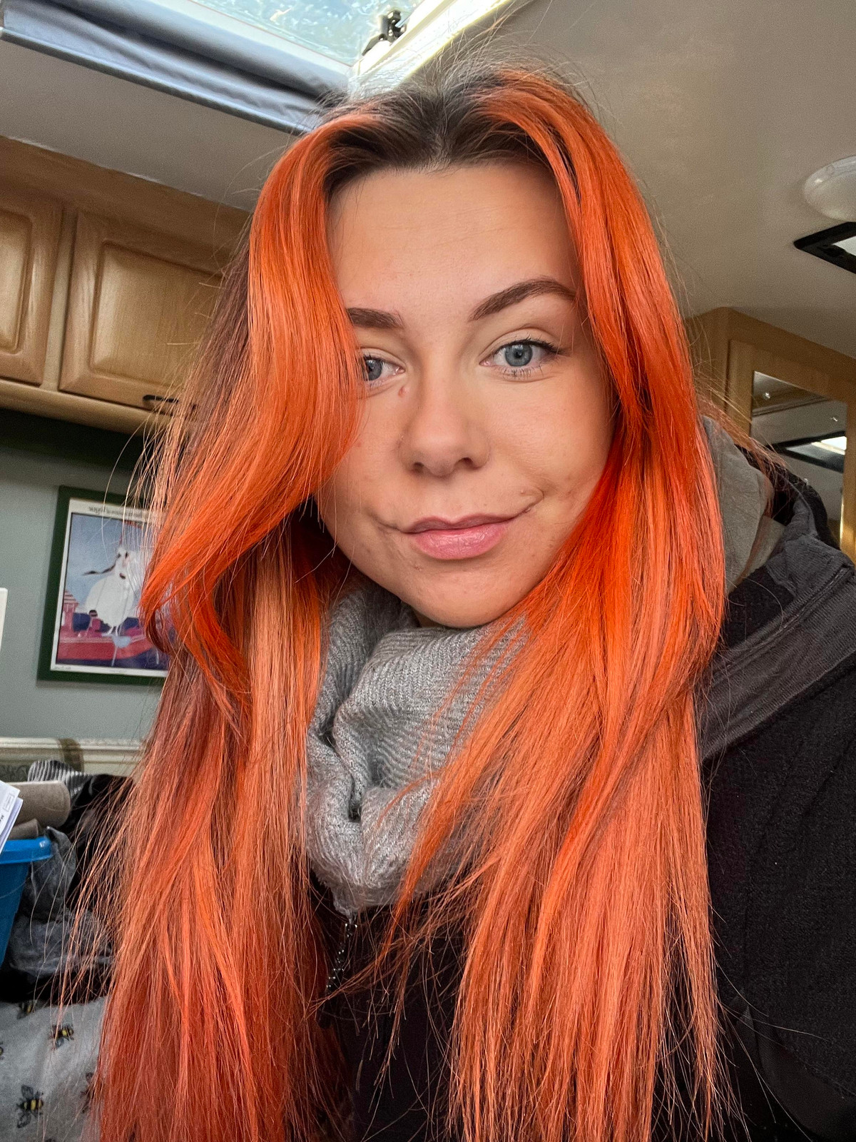Shoulder Length Shag With Choppy Layers Shoulder Length Shag With Choppy Layers — Orange Hair
