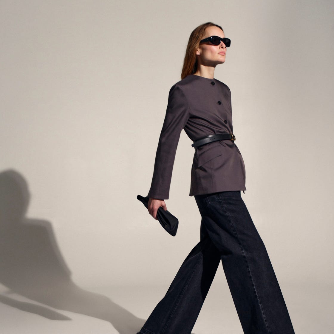 Asymmetrical Blazer with Wide-Leg Jeans for Modern Workwear — Workwear Aesthetic Outfits