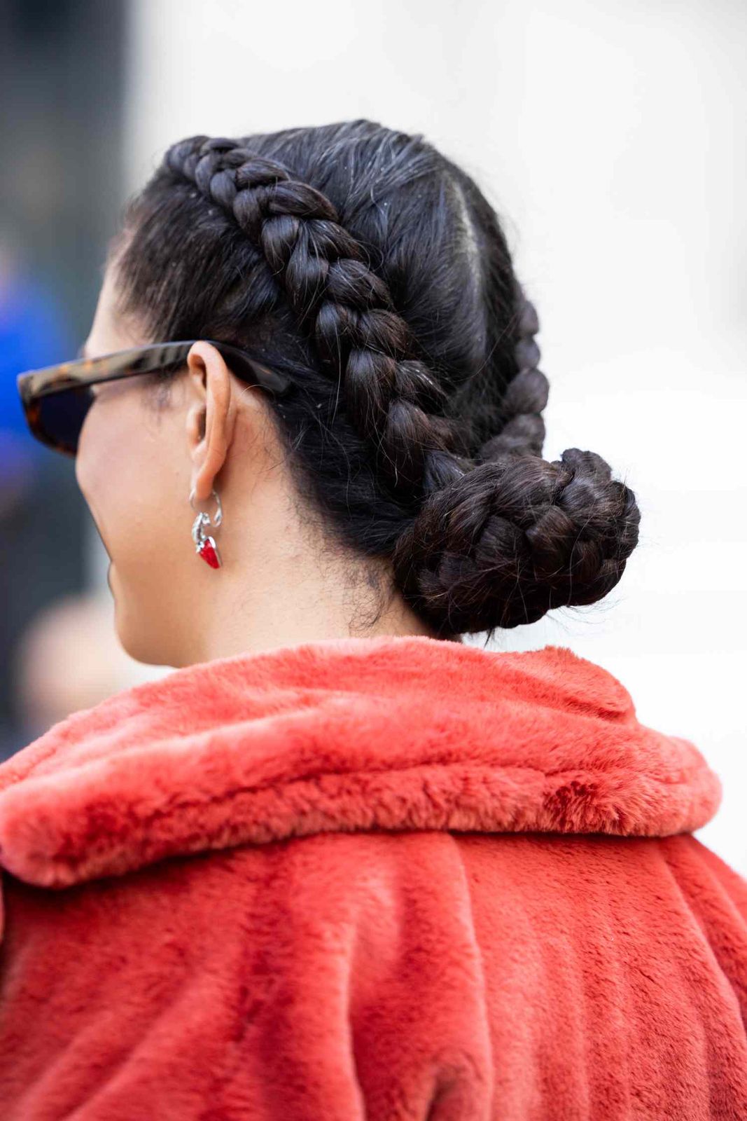 Dark Brown Double Braided Buns — Travel Hairstyles