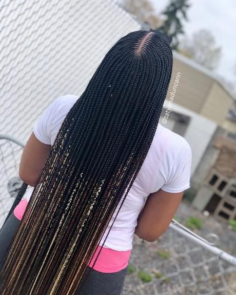 Ombre Highlights Box Braids — Layered Braids