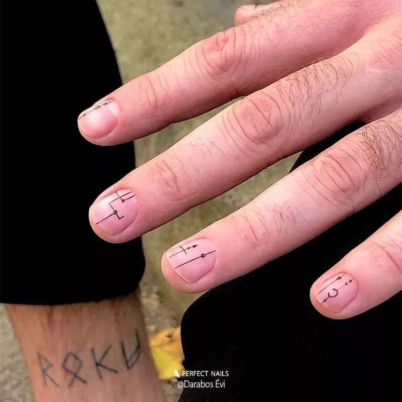 Geometric Black Line Art Visual Idea Geometric Black Line Art Visual Idea — Mens Nails