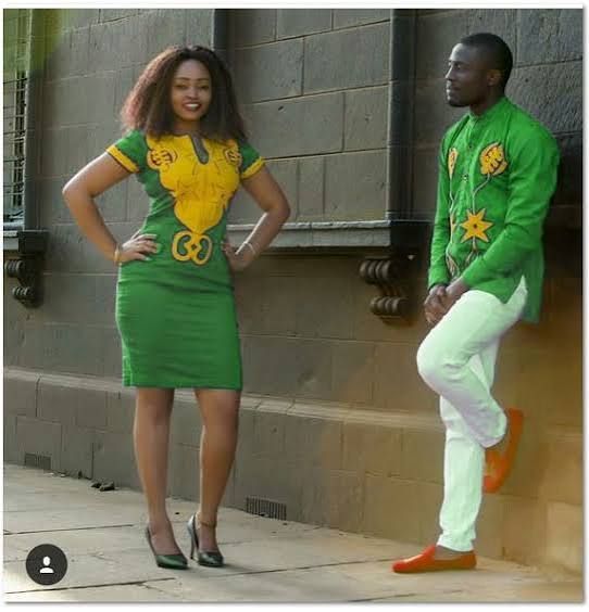 Green Dashiki Dress and Matching Shirt Green Dashiki Dress and Matching Shirt — Afrocentric Outfits