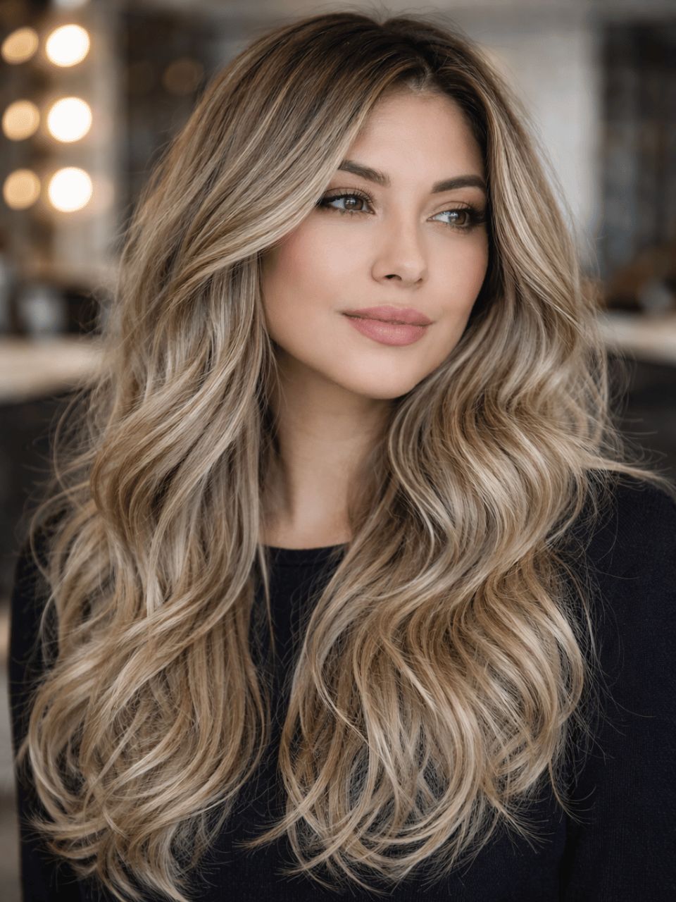 Collarbone Ashy Olive Green Wavy Blowout Collarbone Ashy Olive Green Wavy Blowout — Olive Green Hair