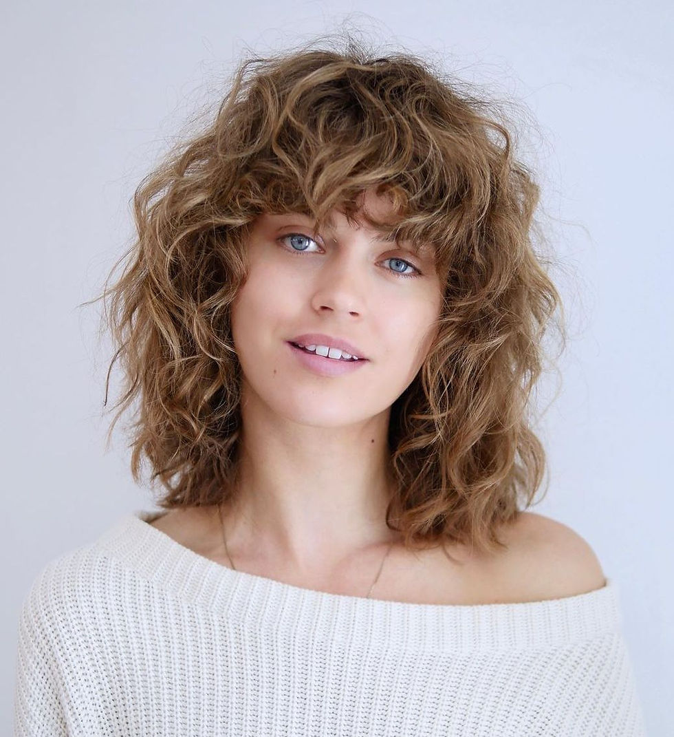 Shoulder Length Layers Curtain Bangs — Bangs for Round Face