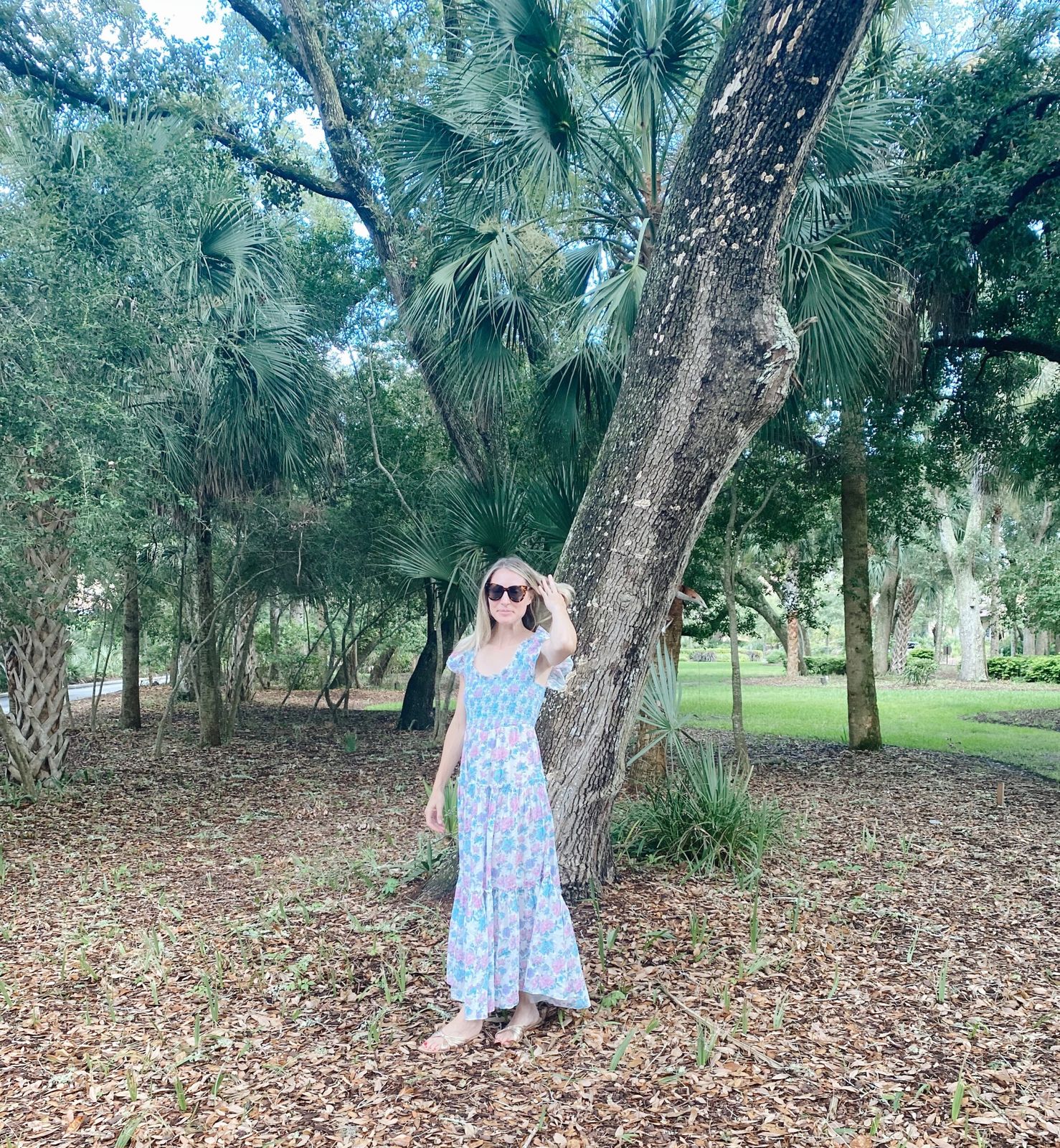 Floral Print Tiered Midi Dress for Casual Outdoors — Charleston Outfits