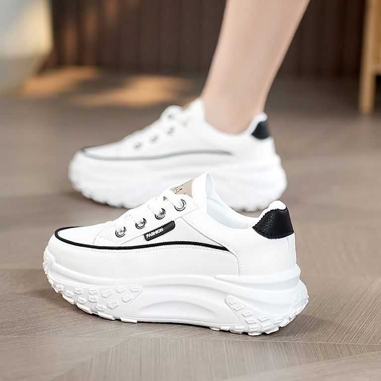 Classic Black and White Platform Sneakers Detail Classic Black and White Platform Sneakers Detail — Platform Sneakers Outfits