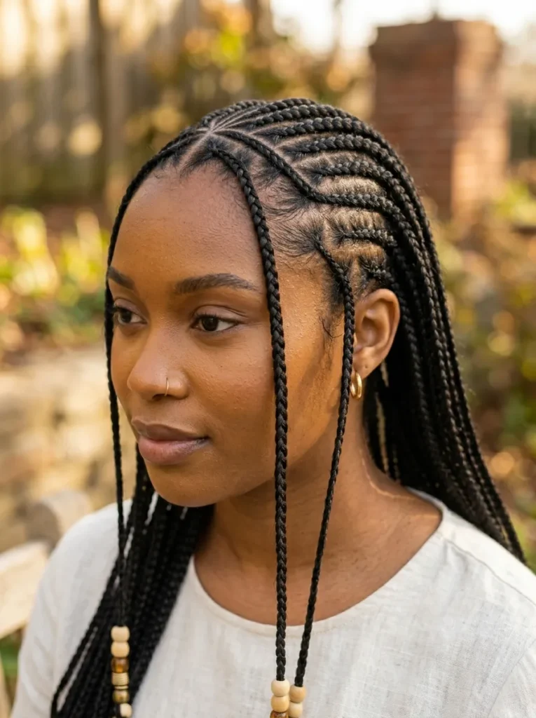 Mid-Back Box Braids With Beads Mid-Back Box Braids With Beads — Braided Hairstyles