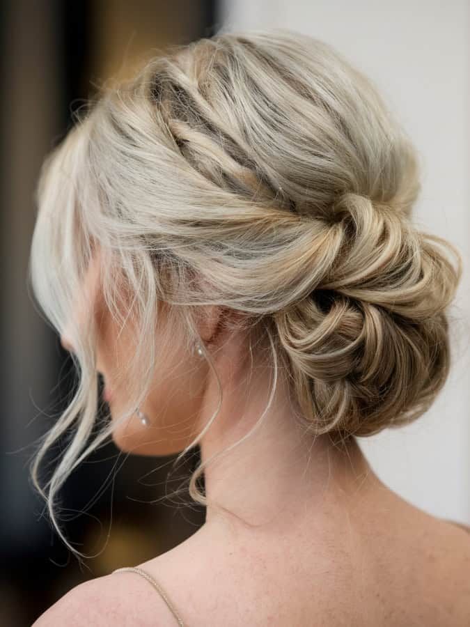 Polished Blonde Textured Low Updo — Mother of the Groom Hairstyles