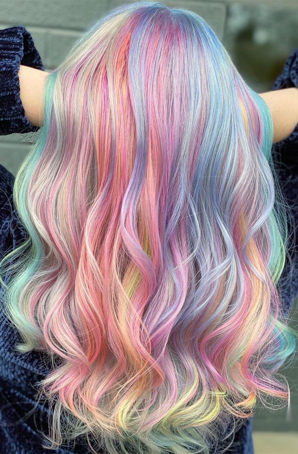 Medium Density Pastel Rainbow Waves Medium Density Pastel Rainbow Waves — Cotton Candy Hair