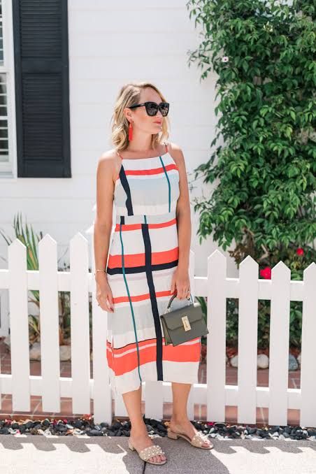 Bold Striped Midi Dress for Hamptons Style — Hamptons Outfits