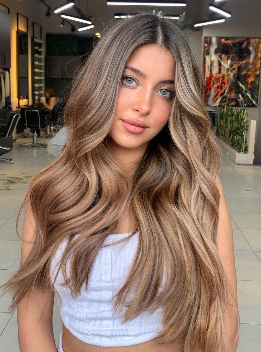 Warm Caramel Blonde With Golden Highlights Warm Caramel Blonde With Golden Highlights — Hair Color for Green Eyes