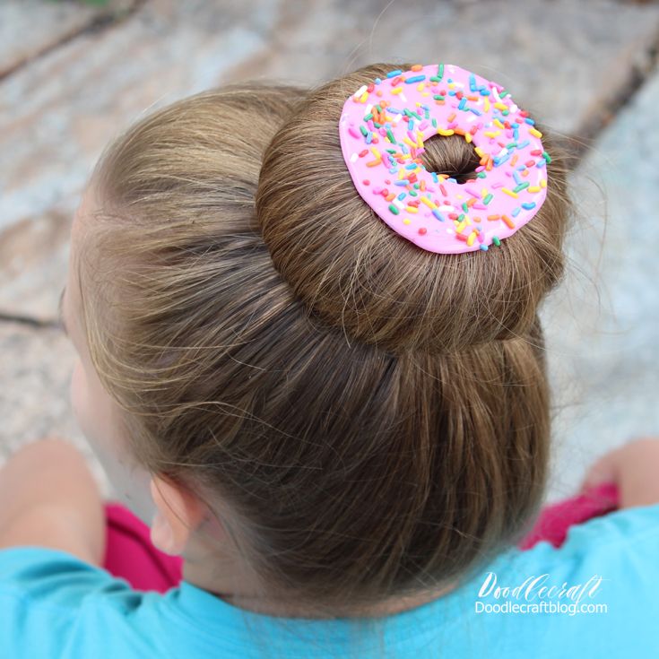 Donut Stacked Buns With Sprinkles — Wacky Hair Day Ideas