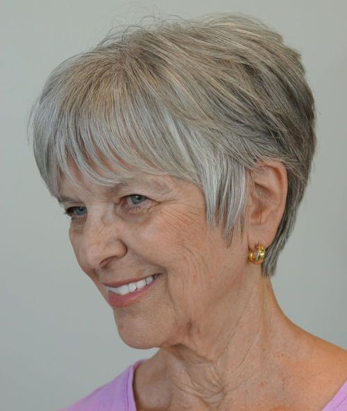 Salt and Pepper Bob With Blowout — Hairstyles for Women Over 60