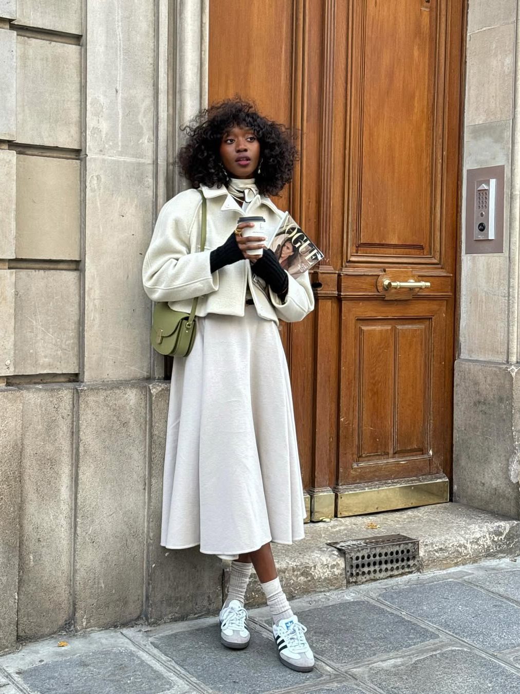 Smart Casual Midi: Cropped Jacket and Midi Skirt Smart Casual Midi: Cropped Jacket and Midi Skirt — Adidas Samba Outfits