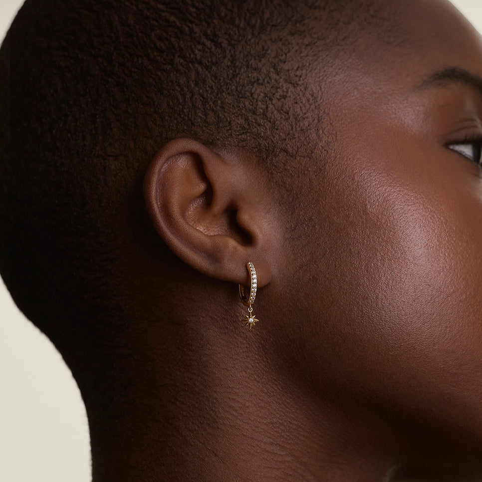 Hoop Earrings with Star Charm for Whimsical Touch