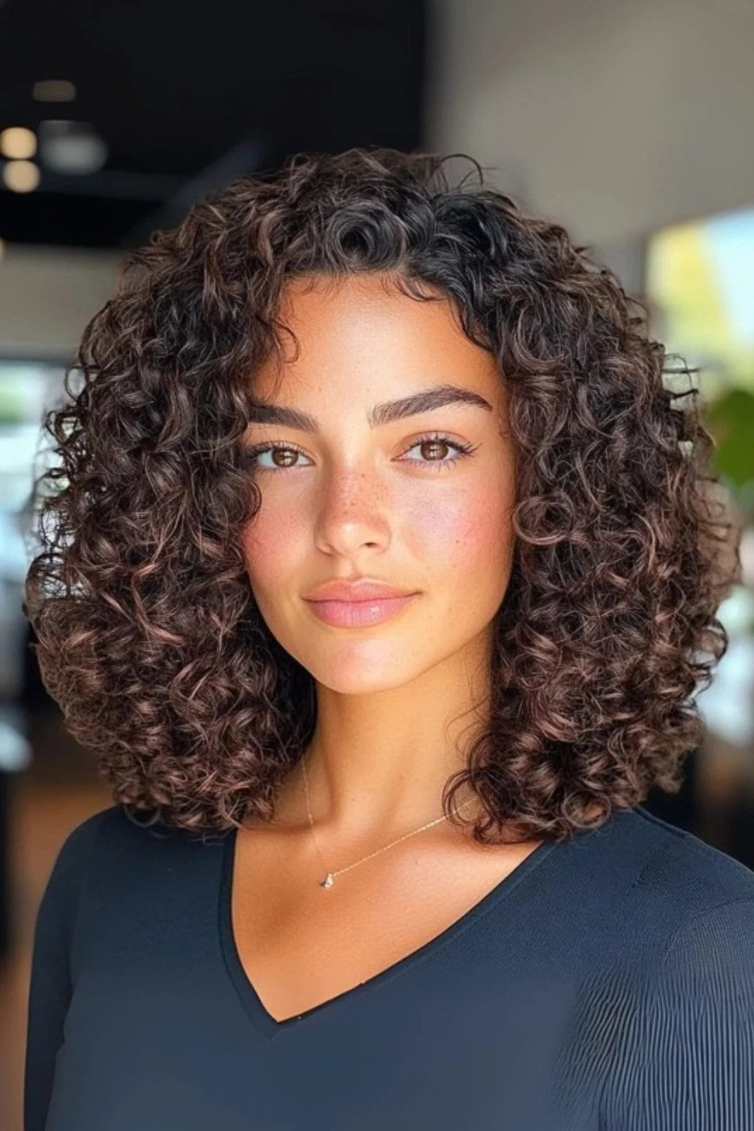 Defined Curly Bob With Natural Undertones Defined Curly Bob With Natural Undertones — Wash and Go Hairstyles