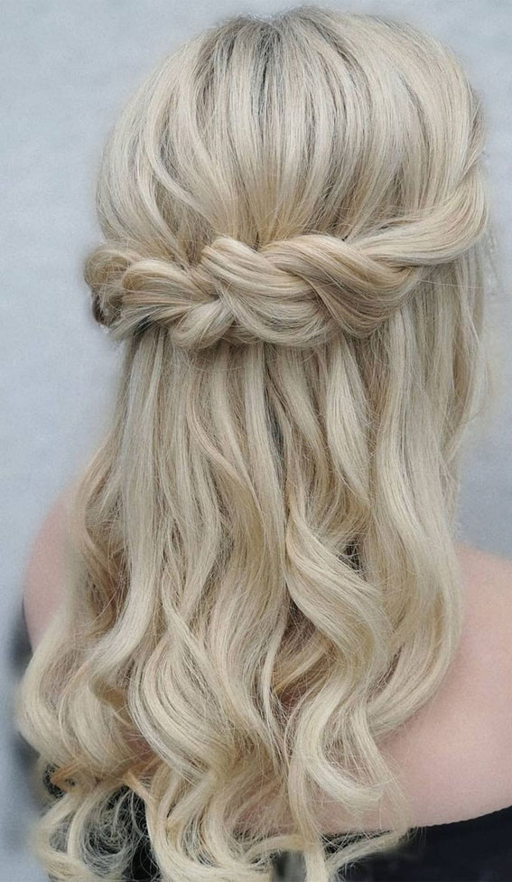 Ash Blonde Twisted Braid — Braided Half Up Half Down