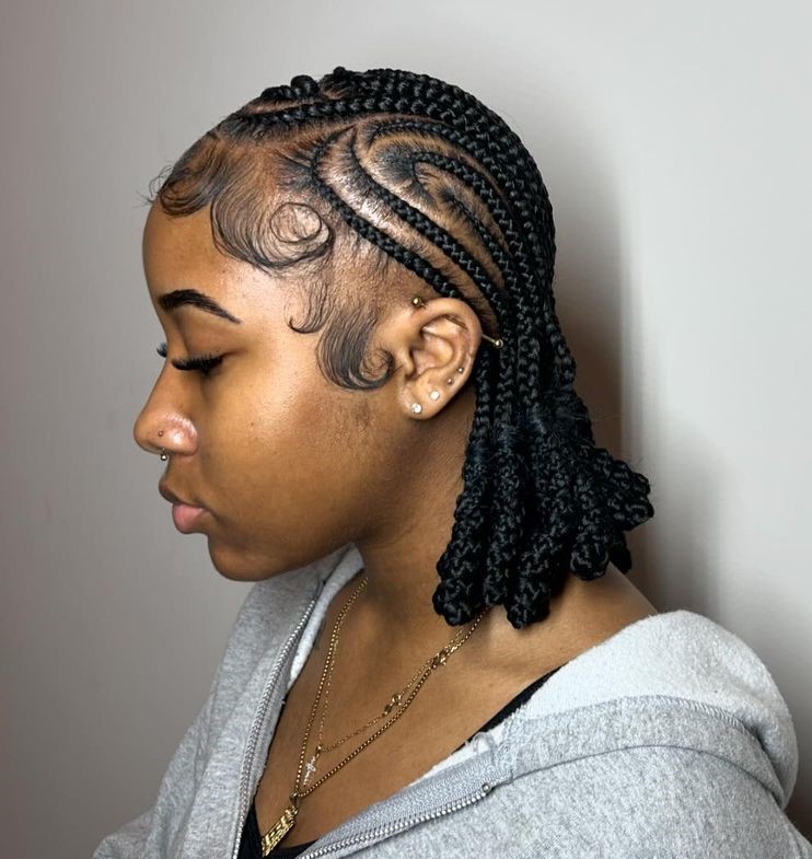 Braided Updo with Defined Edges Braided Updo with Defined Edges — Braided Updos for Black Hair