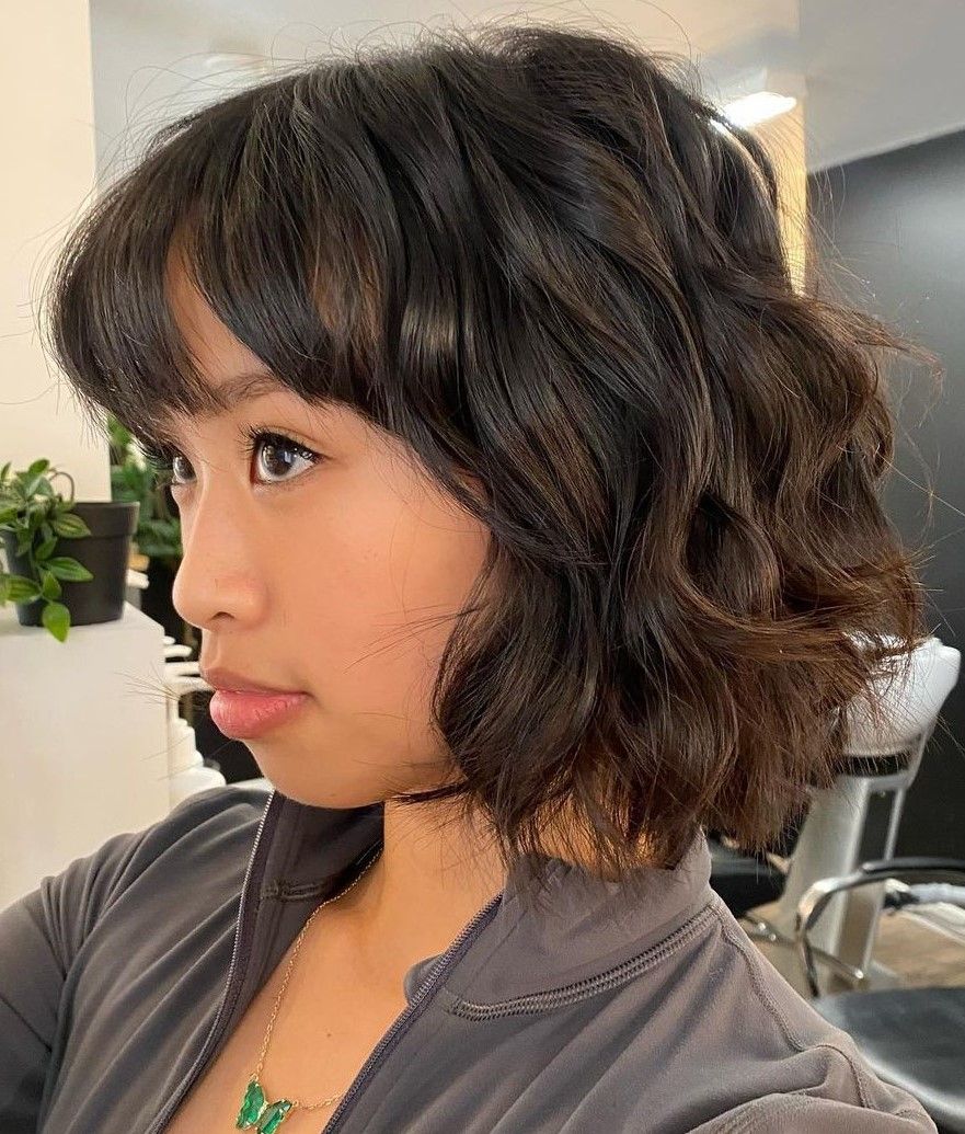 Chin Bob With Blunt Bangs Chin Bob With Blunt Bangs — Haircuts with Bangs