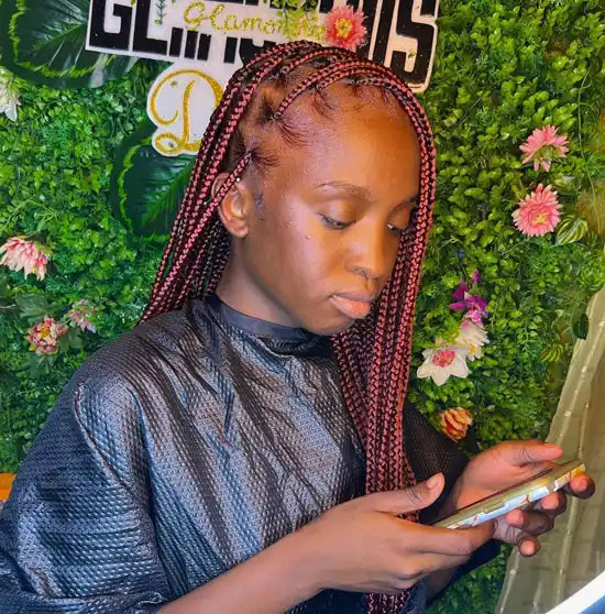 Burgundy Visual Idea — Burgundy Braids
