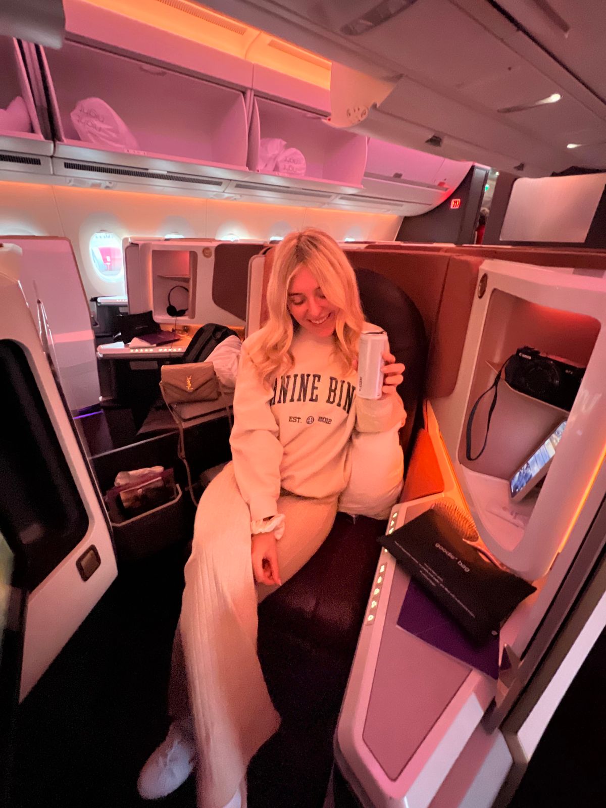 Beige Ribbed Knit Set for Ultimate Comfort — Long Flight Outfits