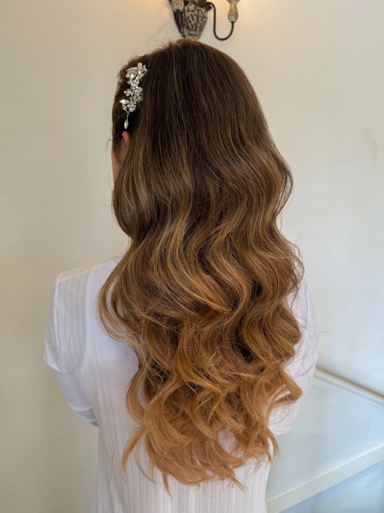 Whimsical Half-Up with Butterfly Clips — Wedding Hairstyles for Long Hair