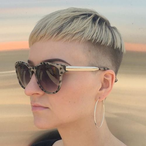 Ash Blonde Fine Textured Undercut Crop Ash Blonde Fine Textured Undercut Crop — Bowl Cut