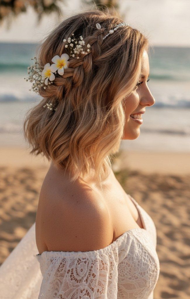 Honey Blonde With Subtle Highlights Visual Idea — Boho Braided Wedding Hair