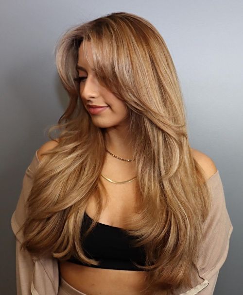 Mid-Back Ash Blonde With Balayage Layers Mid-Back Ash Blonde With Balayage Layers — Face Framing Layers