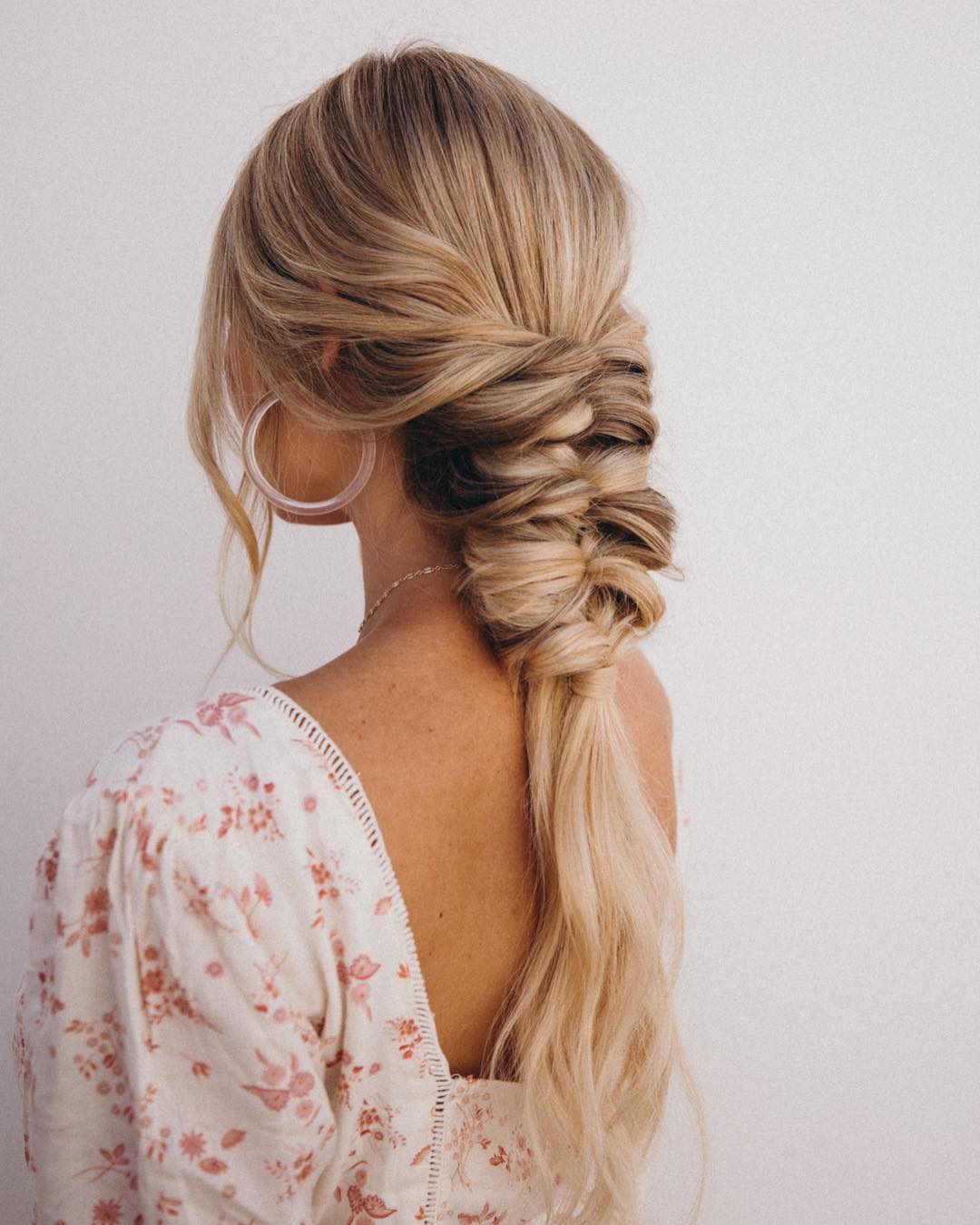 Mid-Back Loose Textured Side Braid — Mermaid Braid
