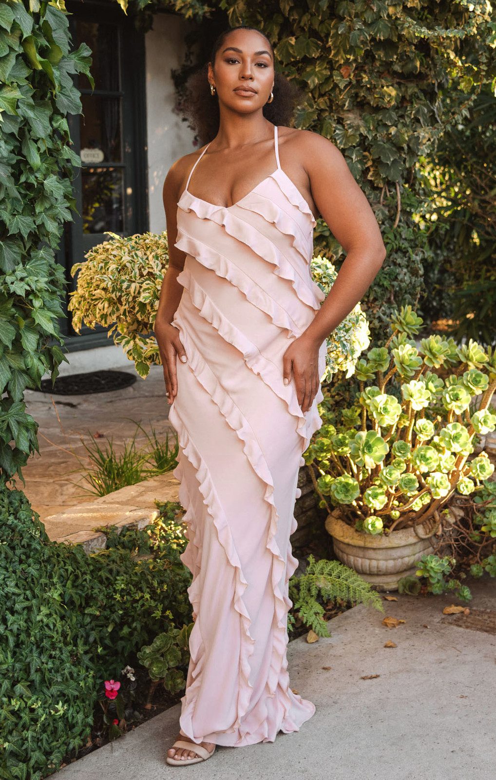 Romance Ruffle Dress, in Dusty Blush Crisp, Size: XL | Show Me Your Mumu | Bridesmaid Dresses & Wedding Attendee Dress