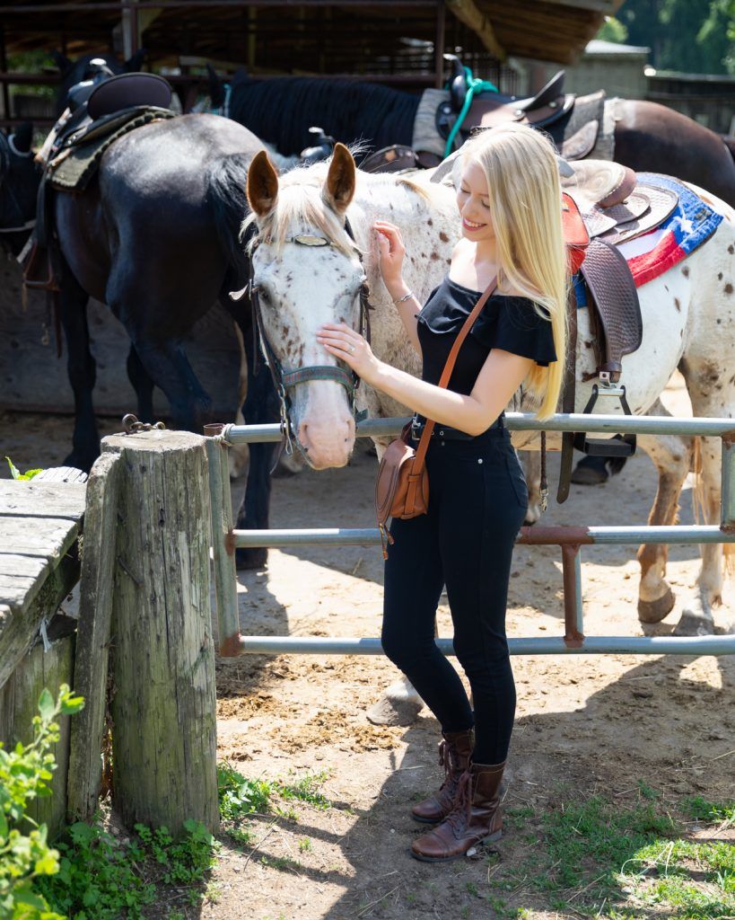 Off-the-Shoulder Top with Skinny Jeans and Boots — Ranch Outfits