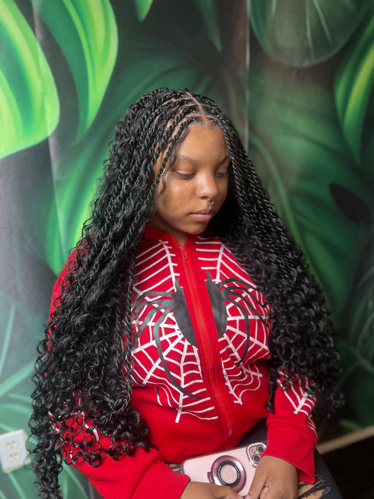 Classic Black Twists With Curly Ends Classic Black Twists With Curly Ends — Island Twists