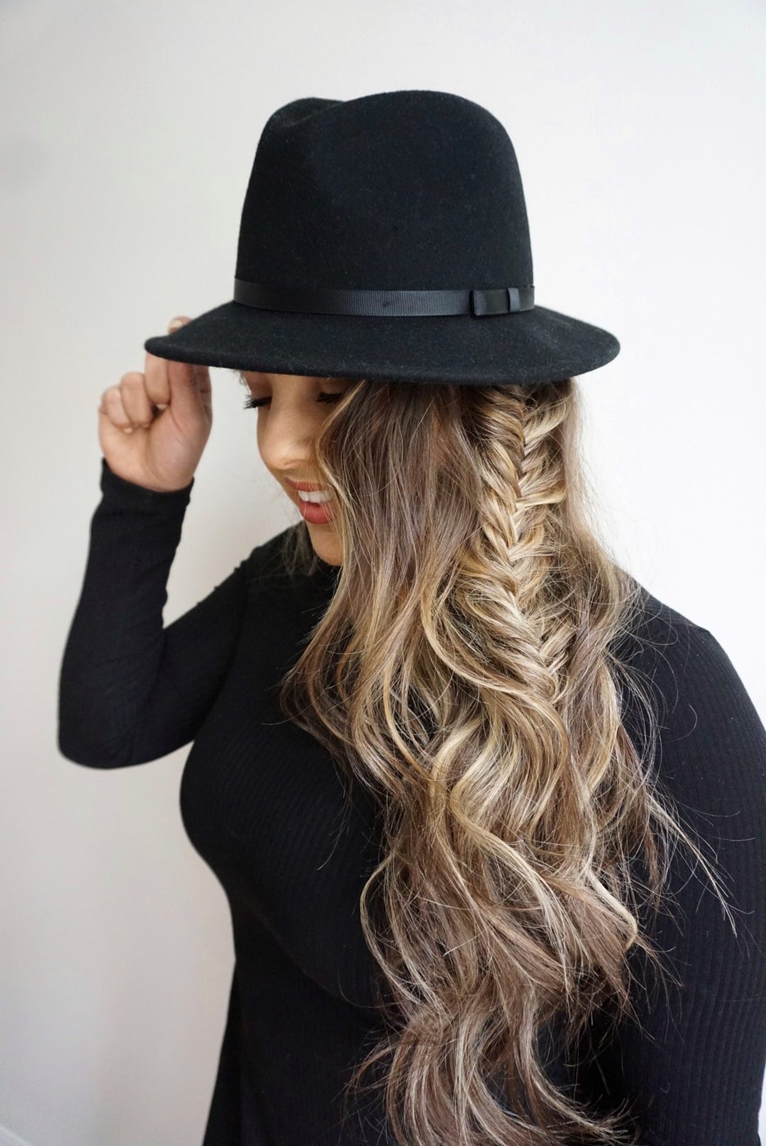 Ash Blonde Fishtail With Dark Roots Ash Blonde Fishtail With Dark Roots — Hat Hairstyles